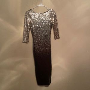 Gold and black sequin ombré dress